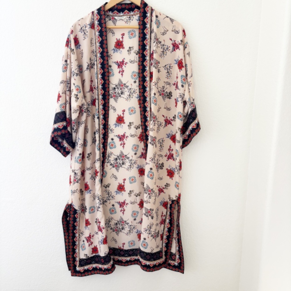 Max studio floral mixed print boho kimono‎ one size - Picture 2 of 7